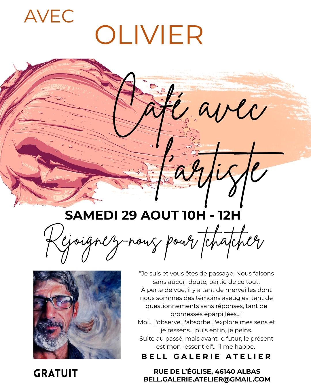 Café avec l'artiste à la Bell Galerie Atelier