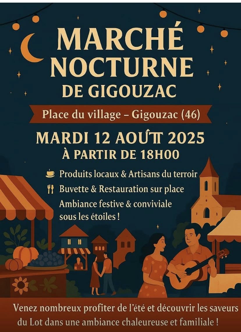 Marché nocturne à Gigouzac