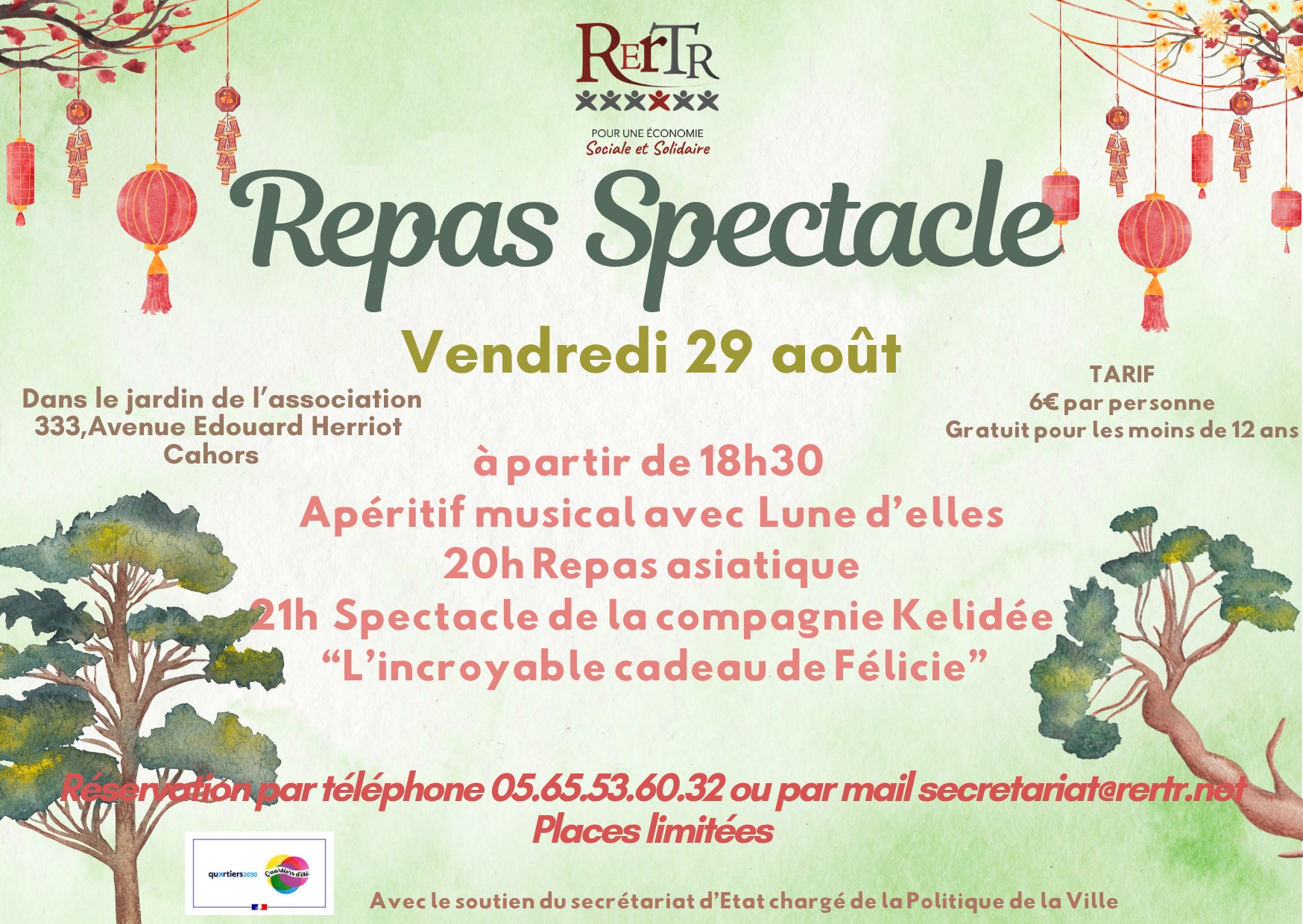 Repas spectacle organisé par l'association RERTR