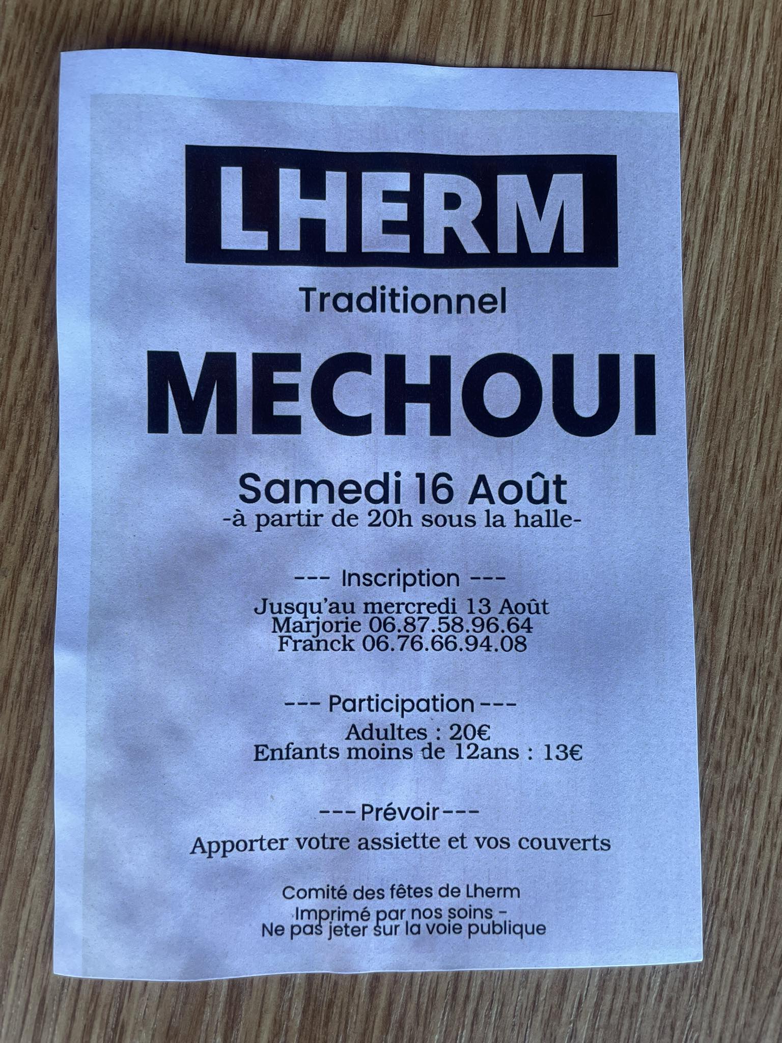 Soirée méchoui à Lherm