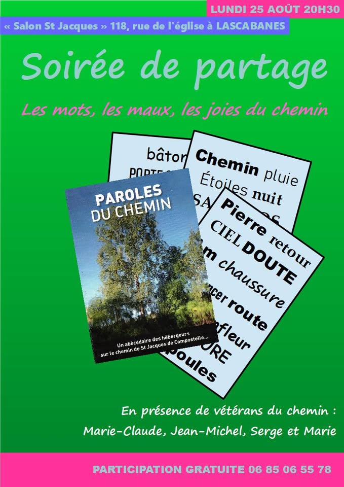 Soirée échange au Salon Saint-Jacques: "Paroles du chemin"