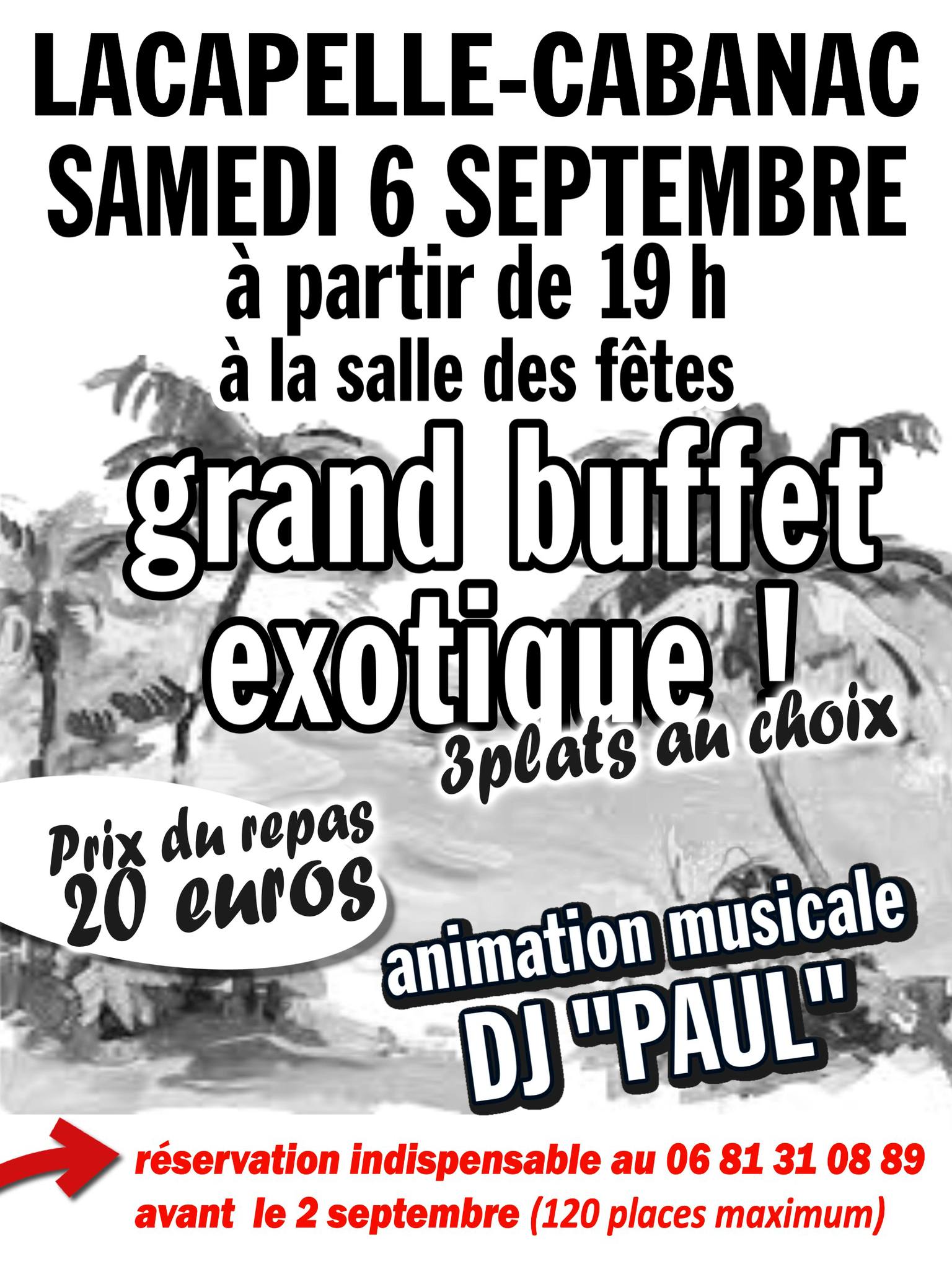 Grand buffet exotique à Lacapelle-Cabanac