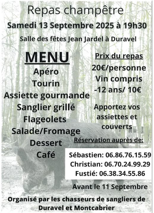 Repas champêtre à Duravel
