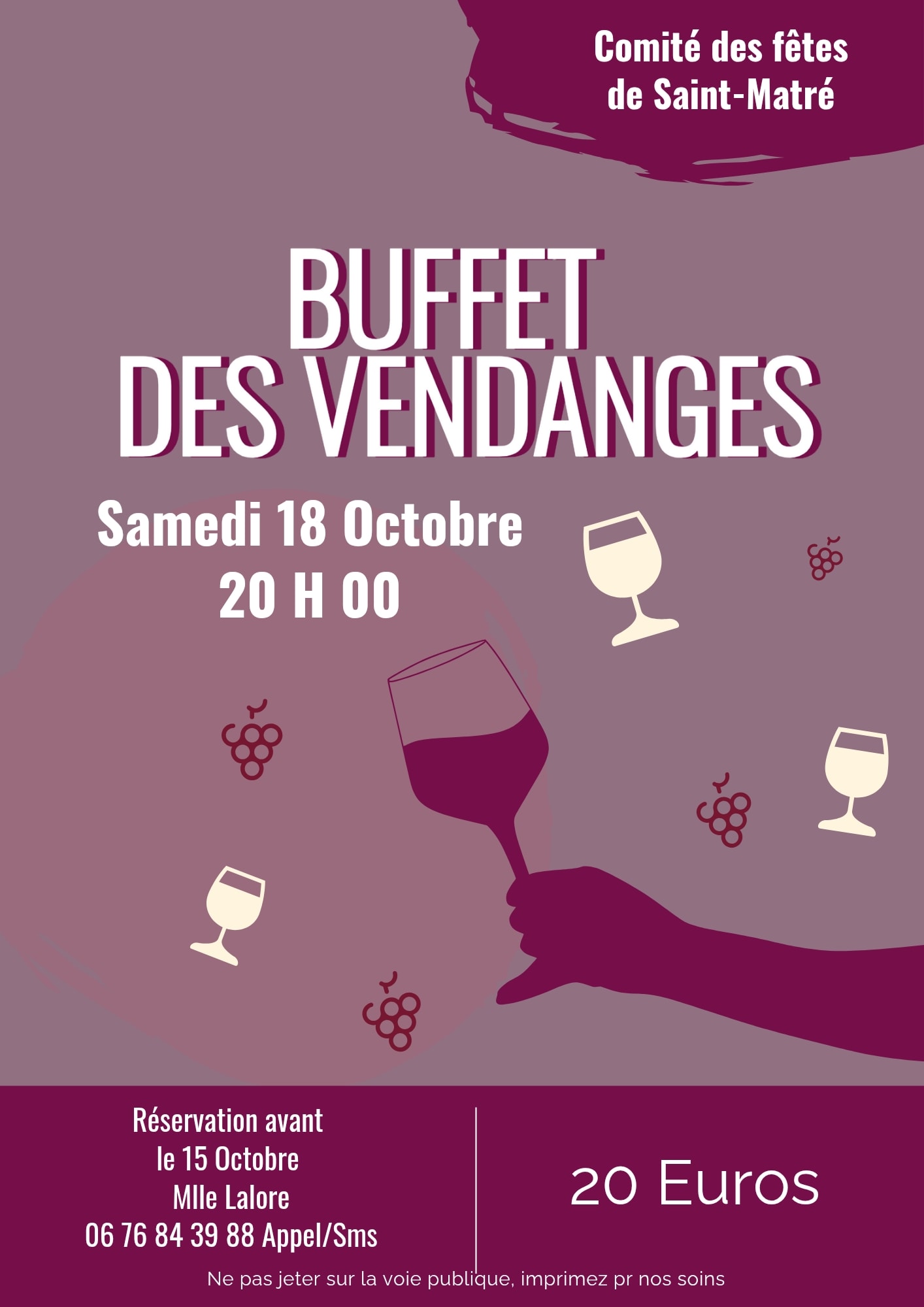 Buffet des vendanges à Saint-Matré