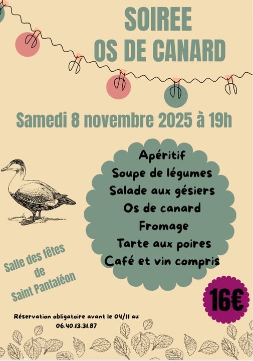 Soirée os de canard à Saint-Pantaléon