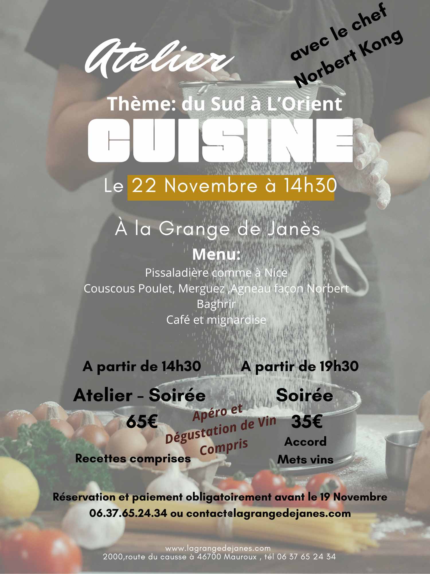 Atelier cuisine et soirée dégustation à la Grange de Janes