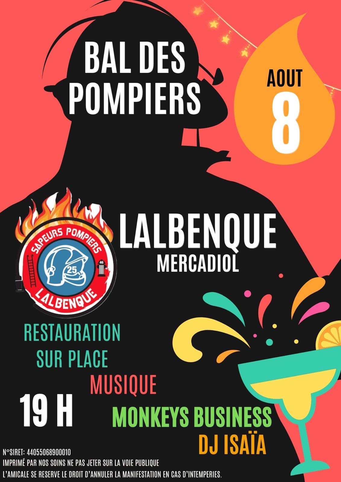 Bal des pompiers de Lalbenque — visuel événement