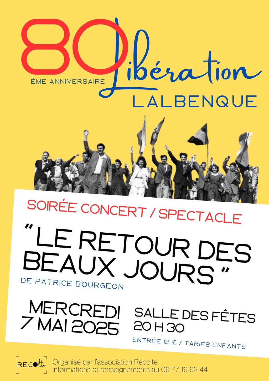 Soirée Concert et Spectacle sur les chants de la Libération : "Le retour des beaux jours"