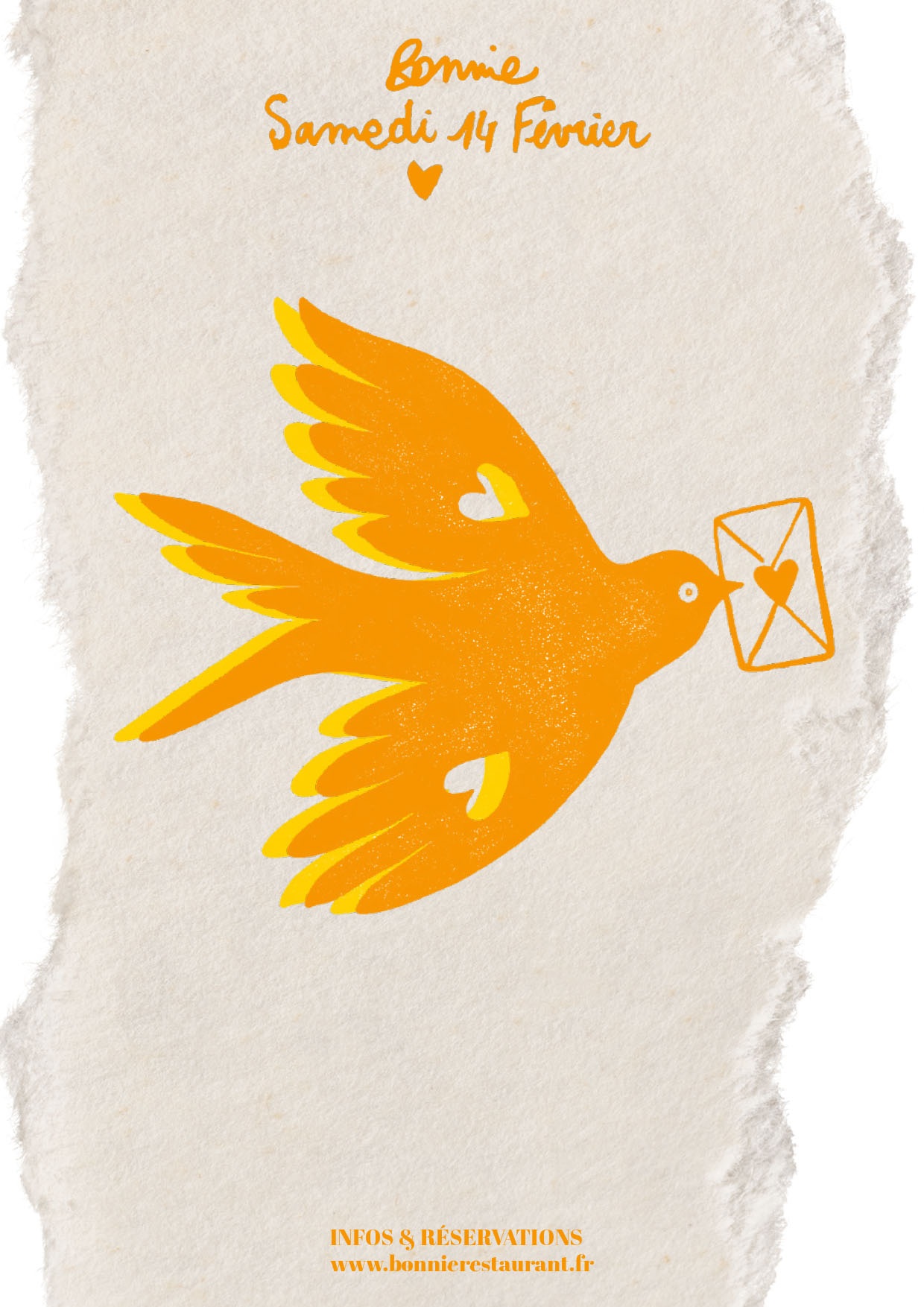 Menu de la Saint-Valentin au restaurant Bonnie