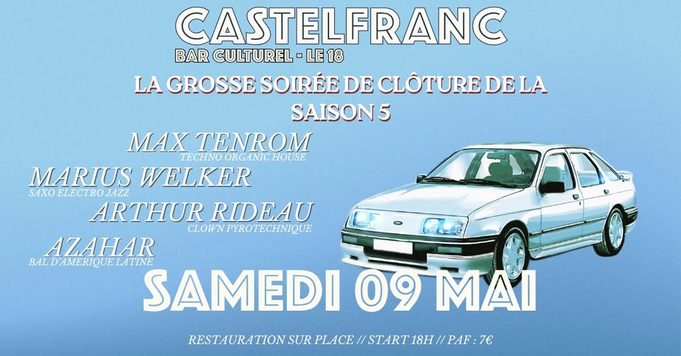 Soirée de clôture au bar culturel associatif le 18 — visuel événement