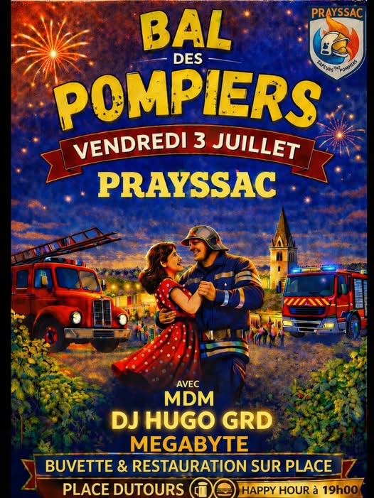Bal des pompiers à Prayssac — visuel événement
