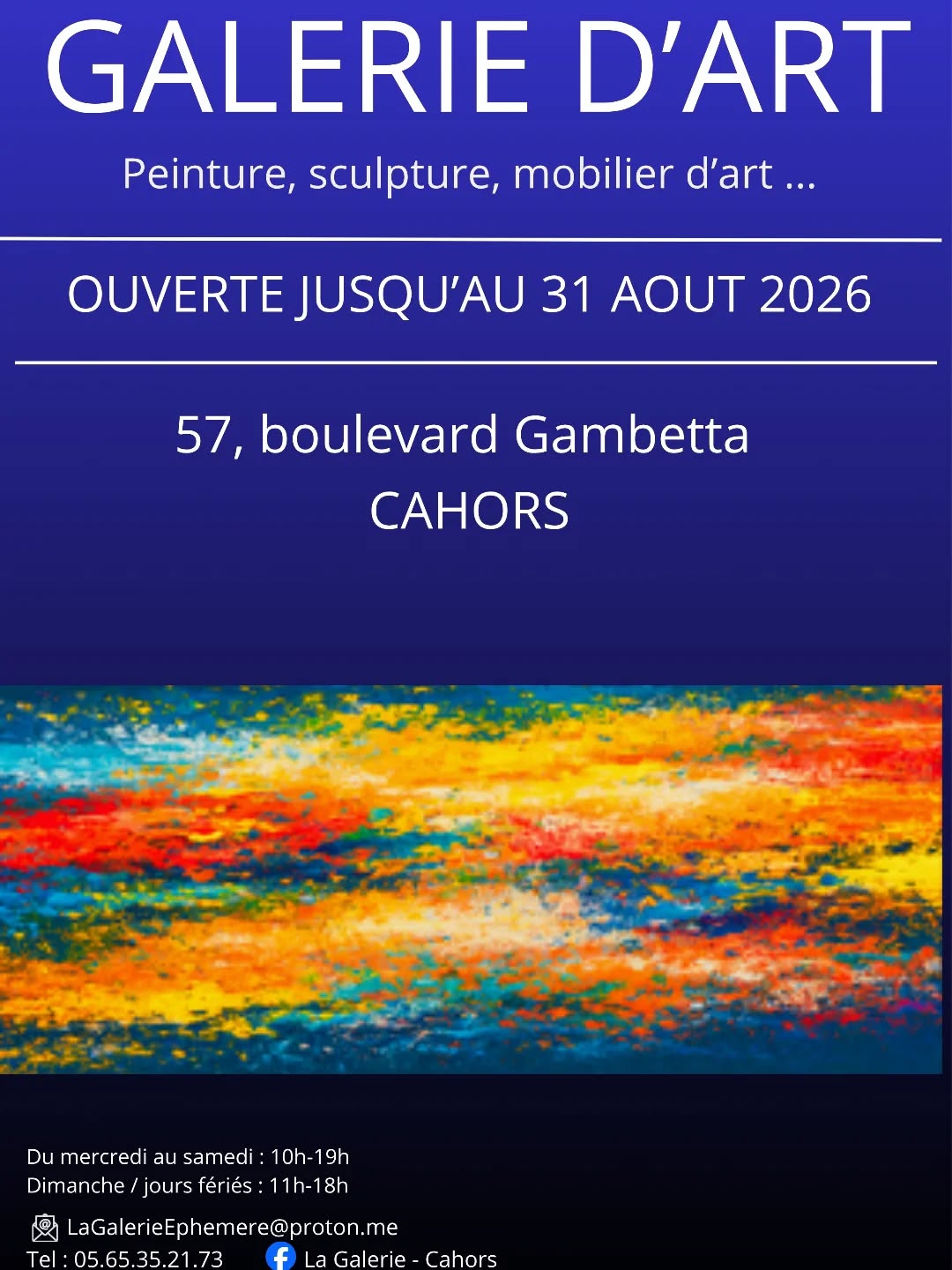 Exposition galerie éphémère : peinture, sculpture, mobilier d'art