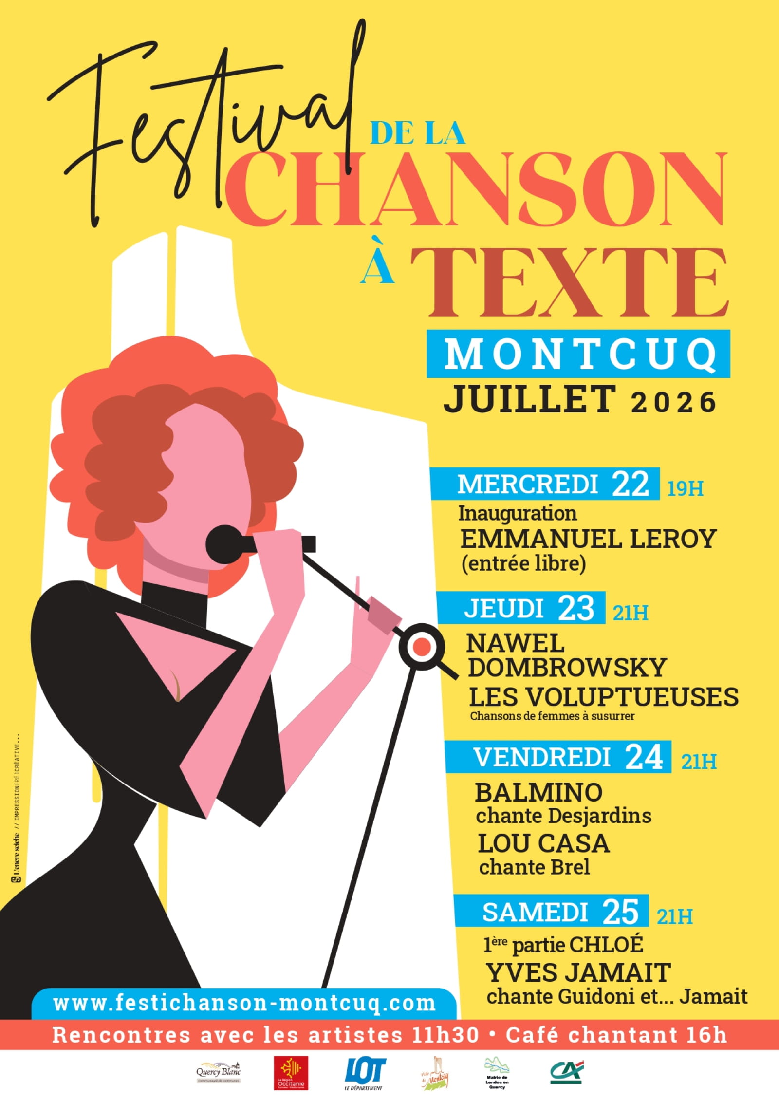 Festival de la Chanson à Texte de Montcuq : Stéphane Balmino et Lou Casa