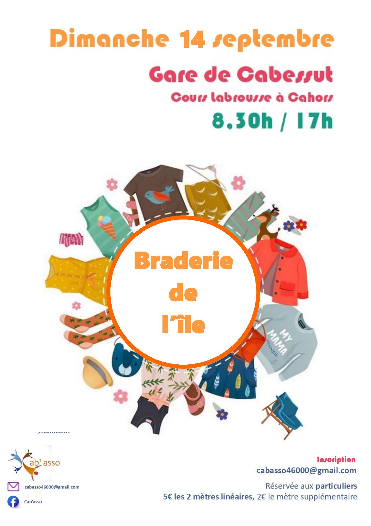 Vide-greniers: Braderie de l'île à Cabessut (Cahors)