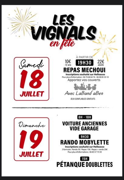 Les Vignals en fête et rando mobylette