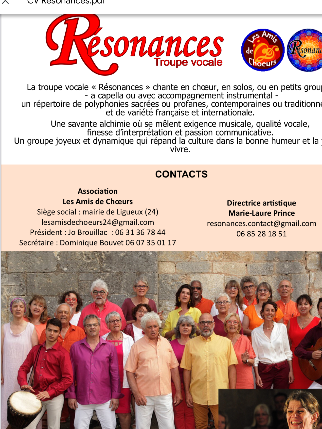 Concert troupe vocale Résonances — visuel événement