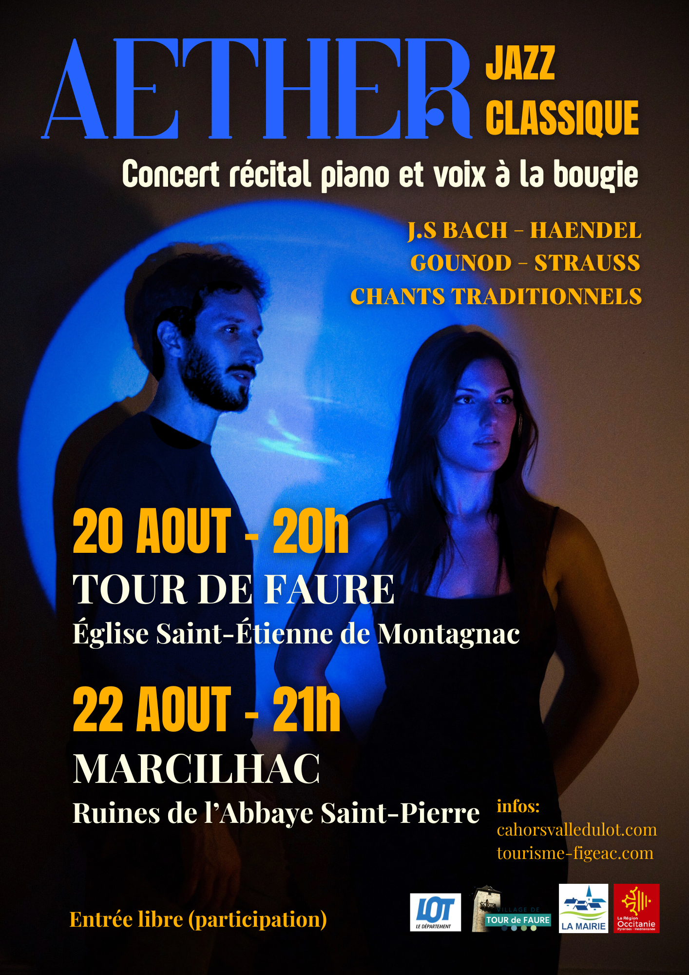 Concert récital piano et voix à la bougie - AETHER
