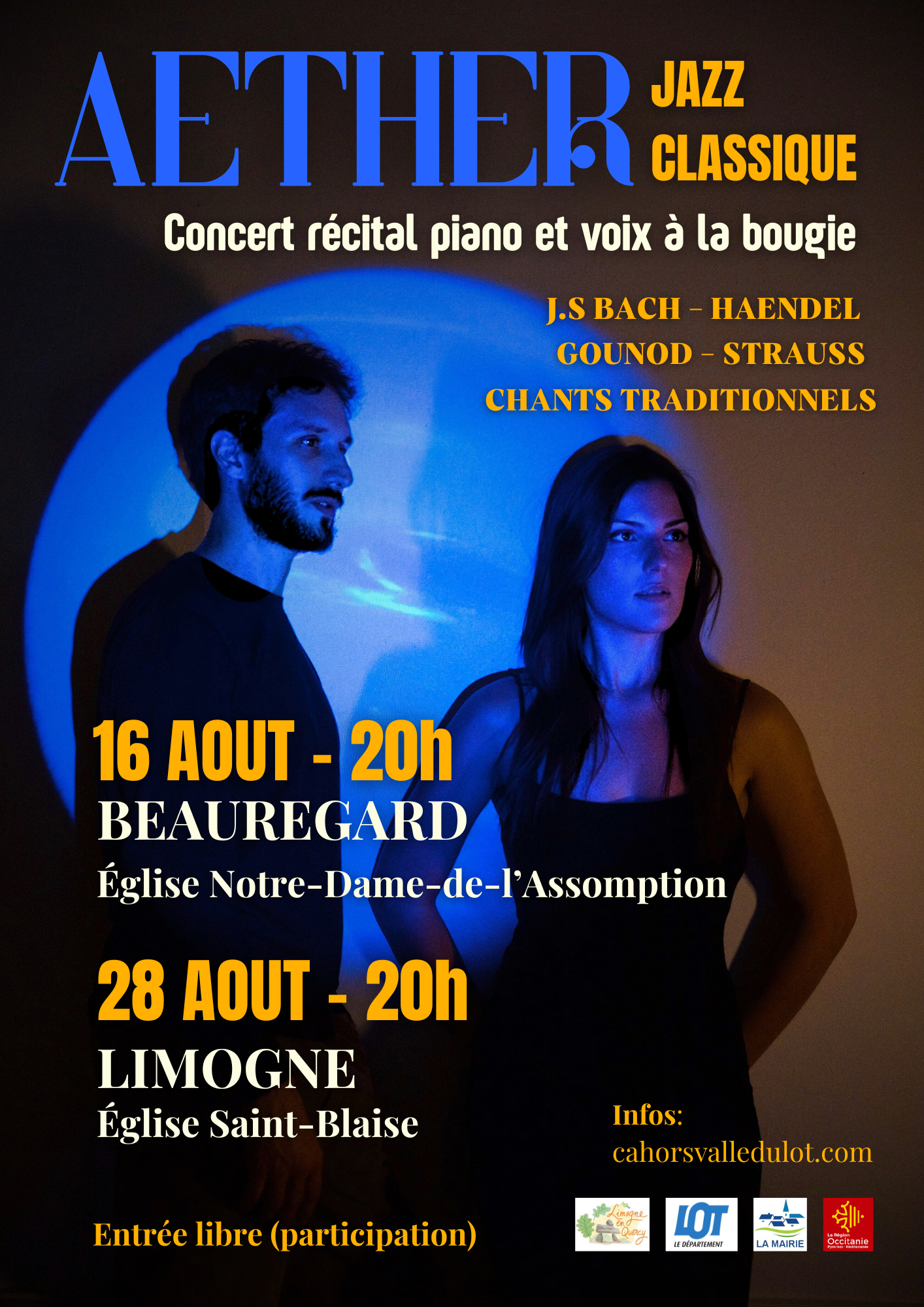Concert récital piano et voix à la bougie - AETHER