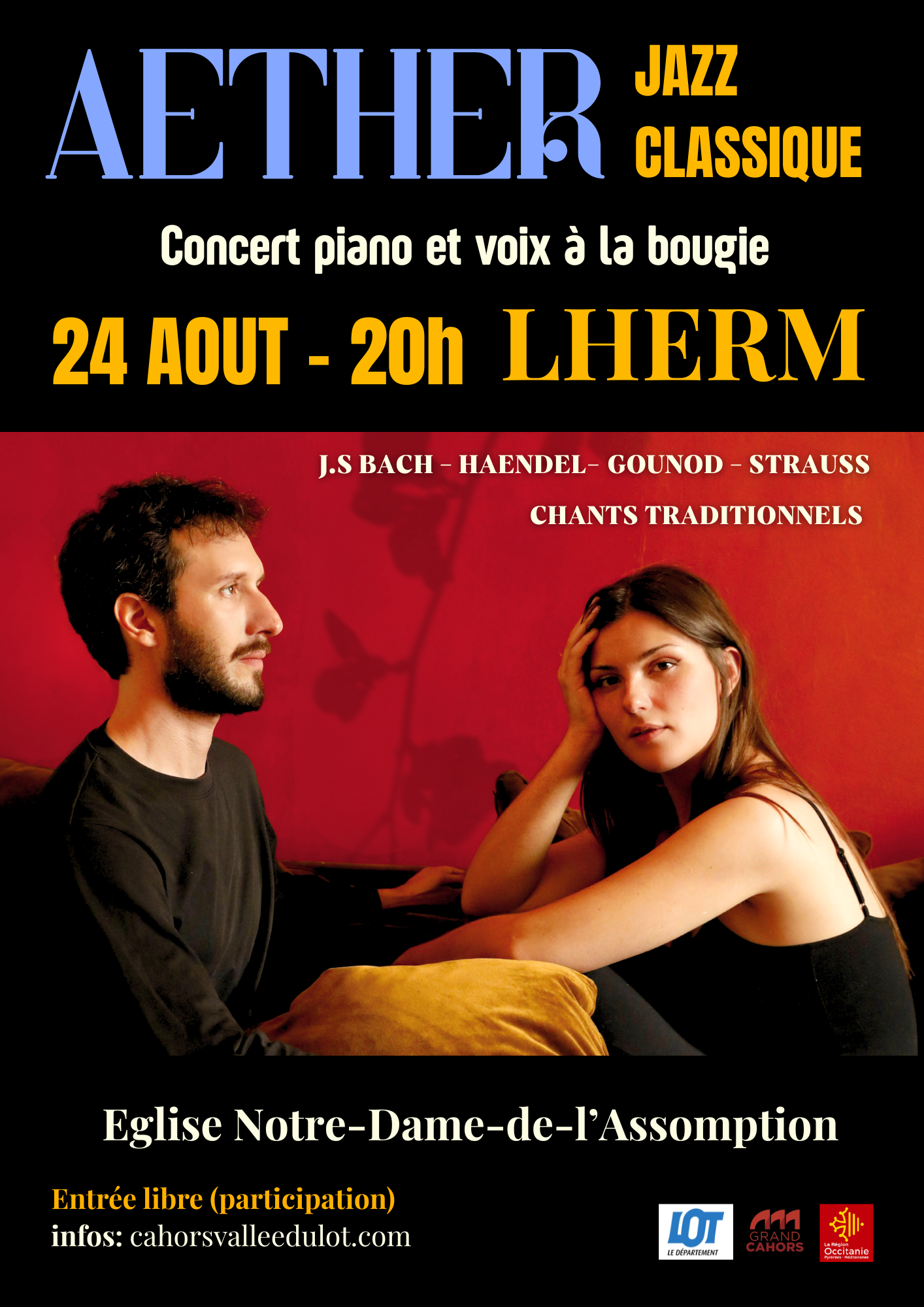 Concert récital piano et voix à la bougie - AETHER