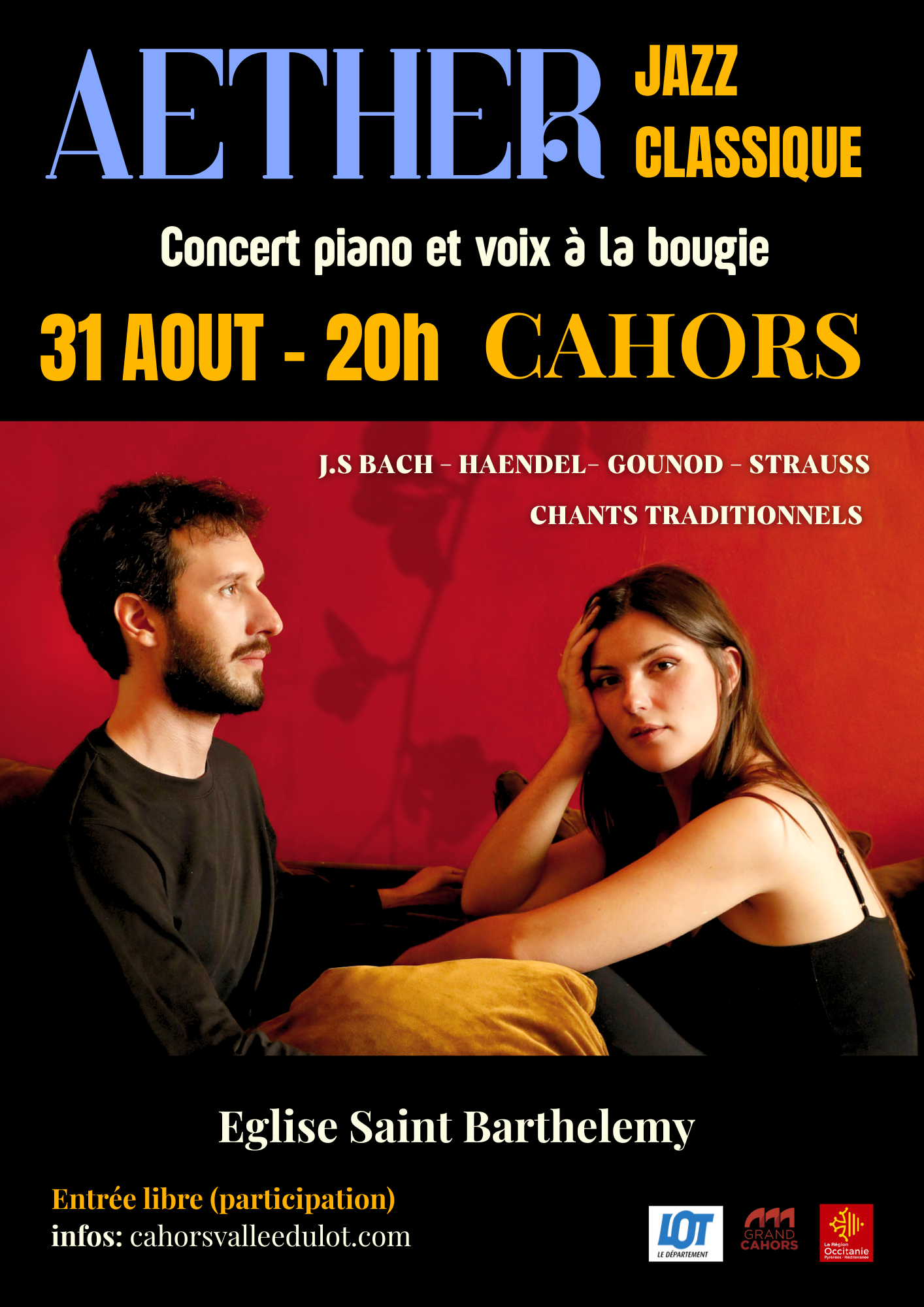 Concert récital piano et voix à la bougie - AETHER