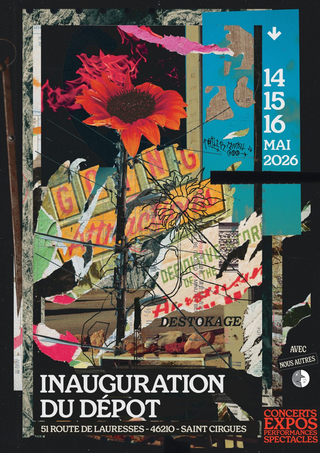 Inauguration du Dépôt à Saint-Cirgues,  atelier artistique — visuel événement