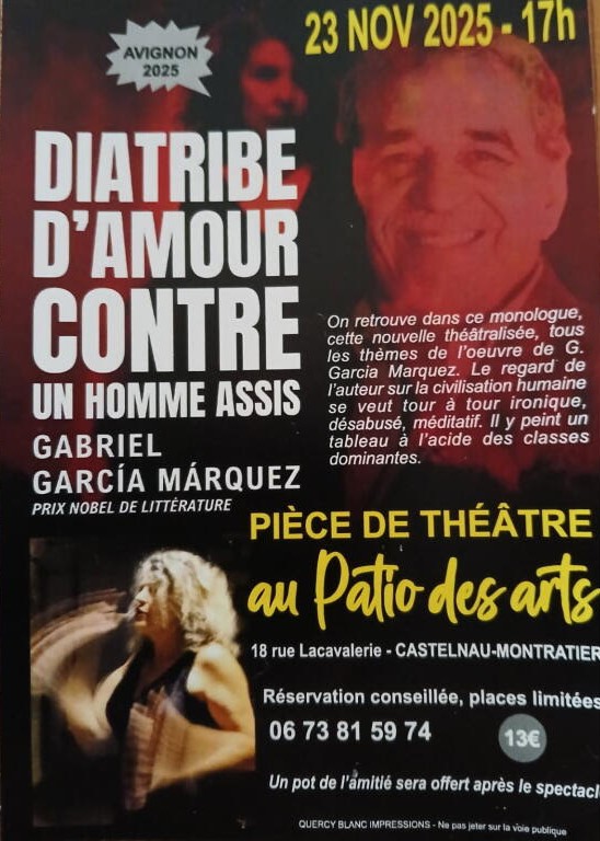 Pièce de théâtre "Diatribe d'amour contre un homme assis"