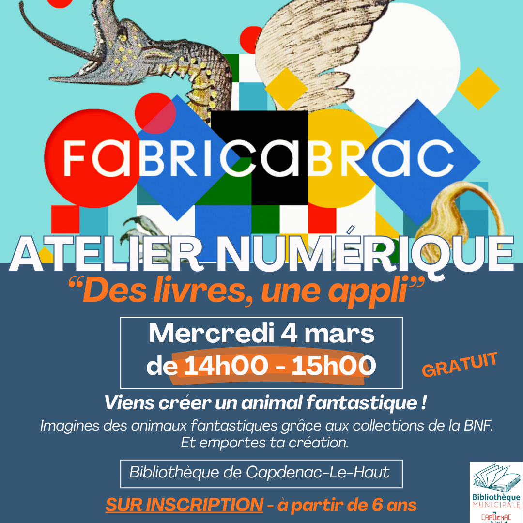 Atelier Numérique : “Des livres, une appli” à la bibliothèque de Capdenac-Le-Haut
