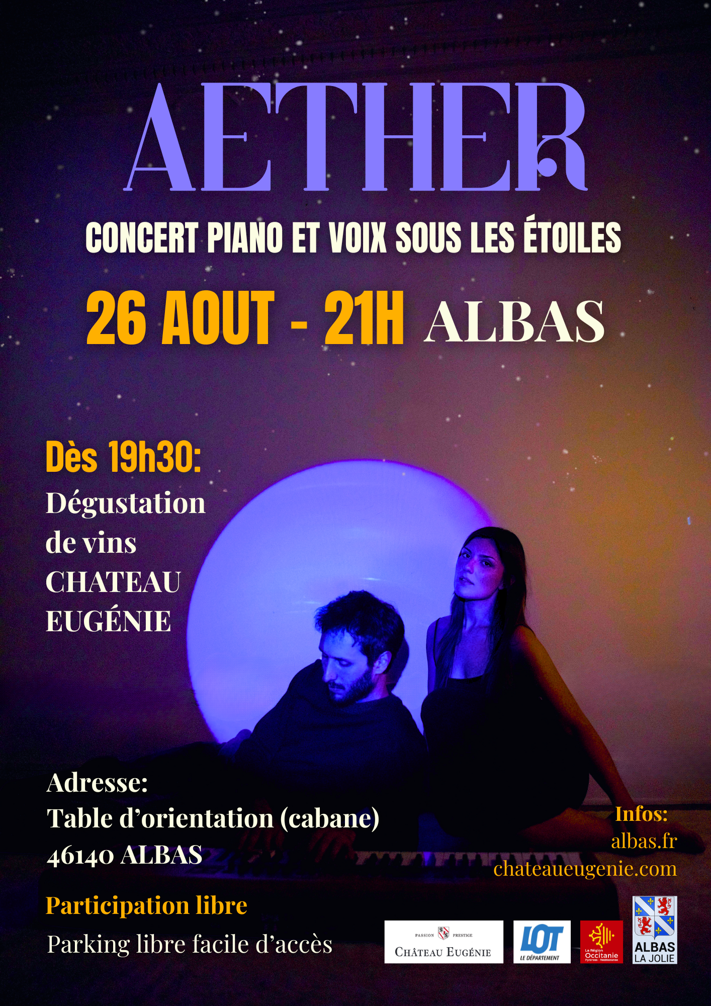Concert récital piano et voix sous les étoiles - AETHER