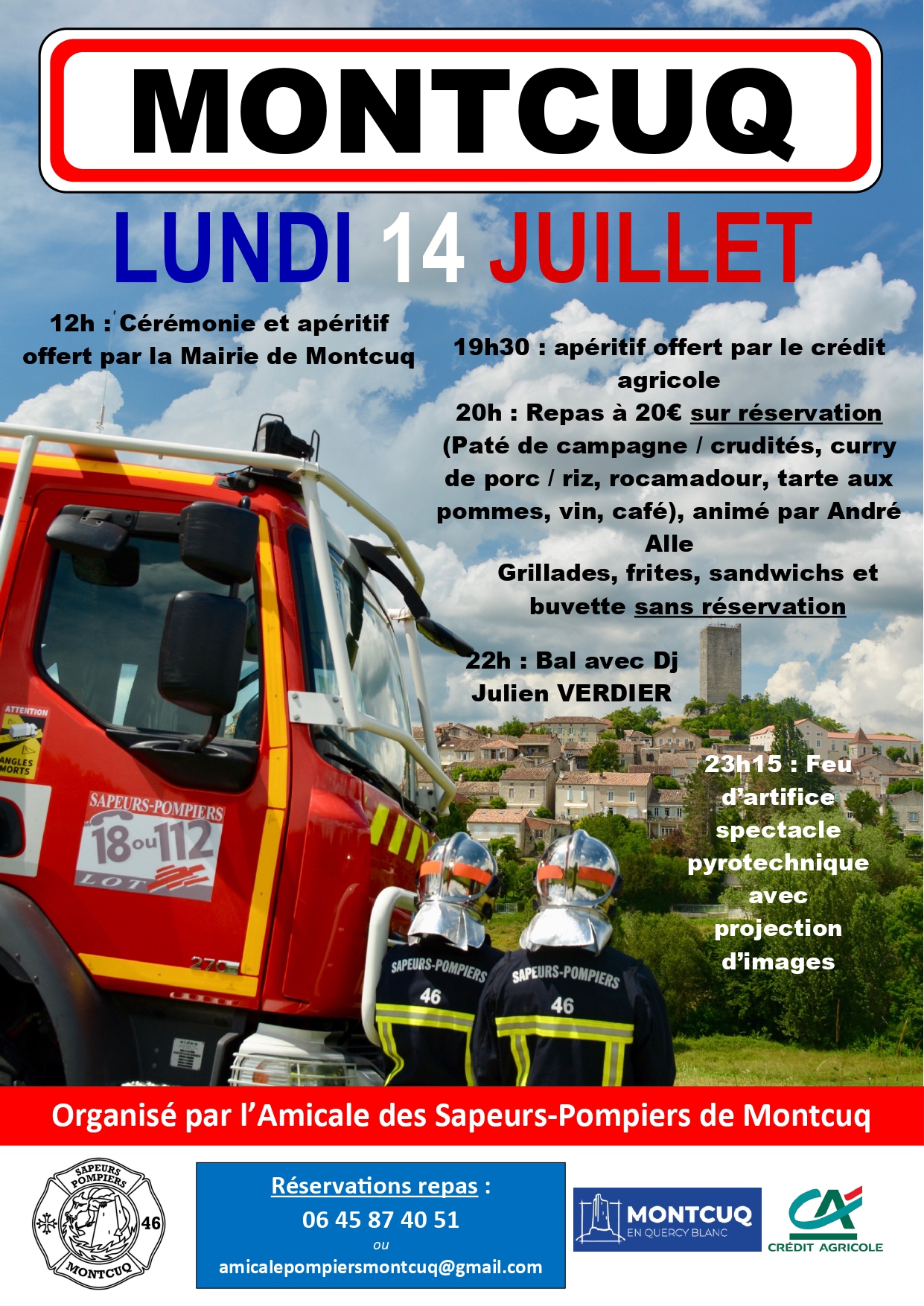 Bal des pompiers à Montcuq