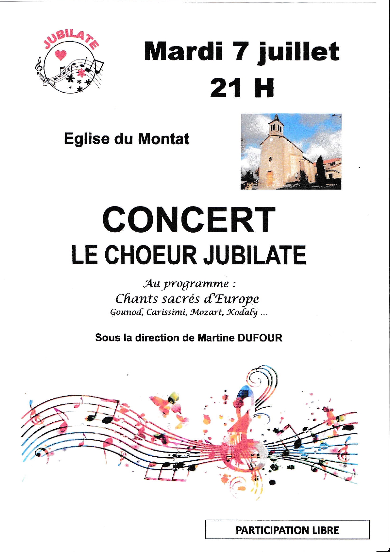 Concert de chants sacrés : Le choeur Jubilate