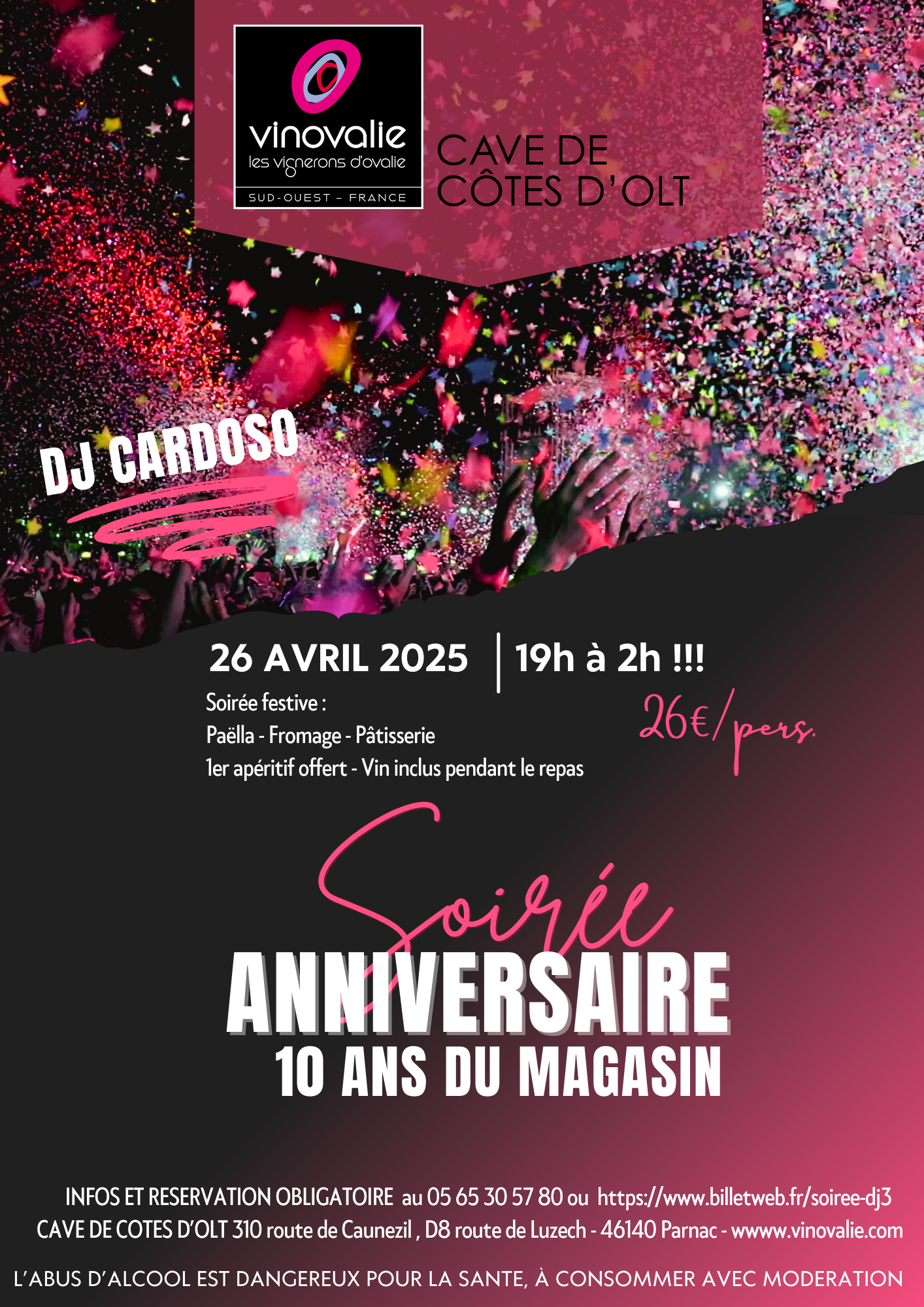 Soirée anniversaire à Vinovalie