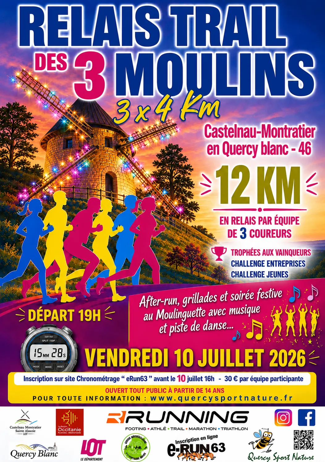 Relais trail des 3 Moulins 3x4 km