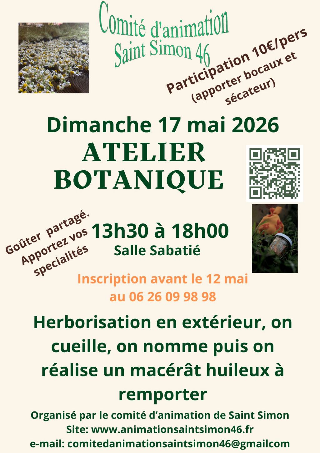 Atelier botanique à Saint-Simon — visuel événement