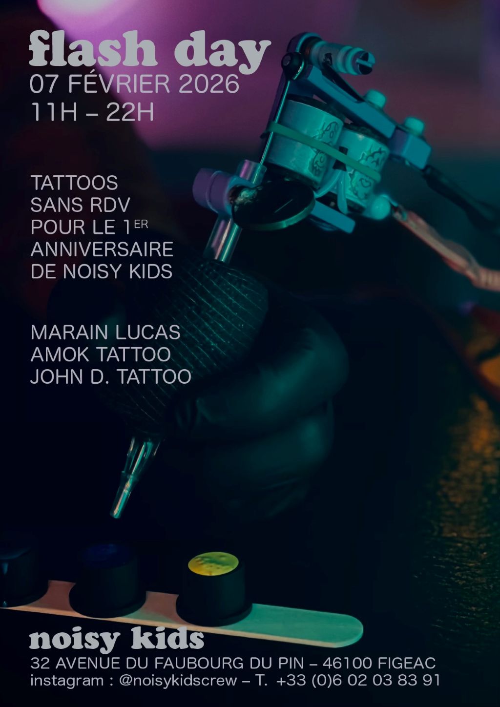 Flash day — anniversaire noisy kids tattoo à Figeac !