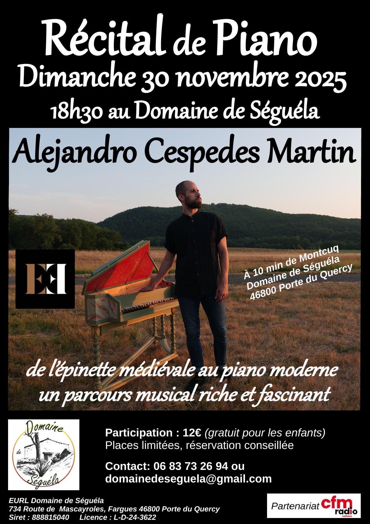 Récital de piano avec Alejandro Cespedes Martin
