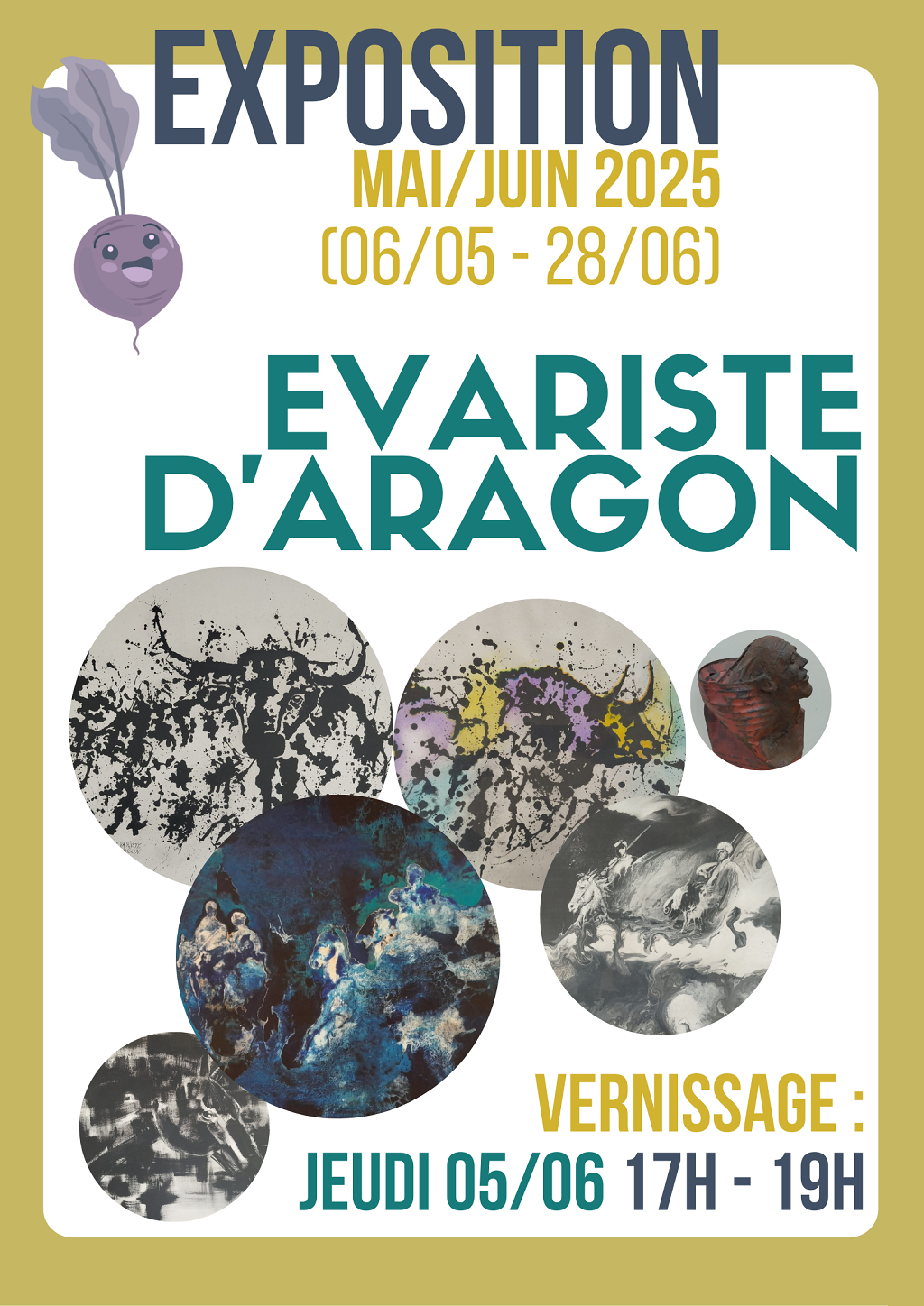 Exposition  d'Evariste d'Aragon aux Giroflées à Figeac