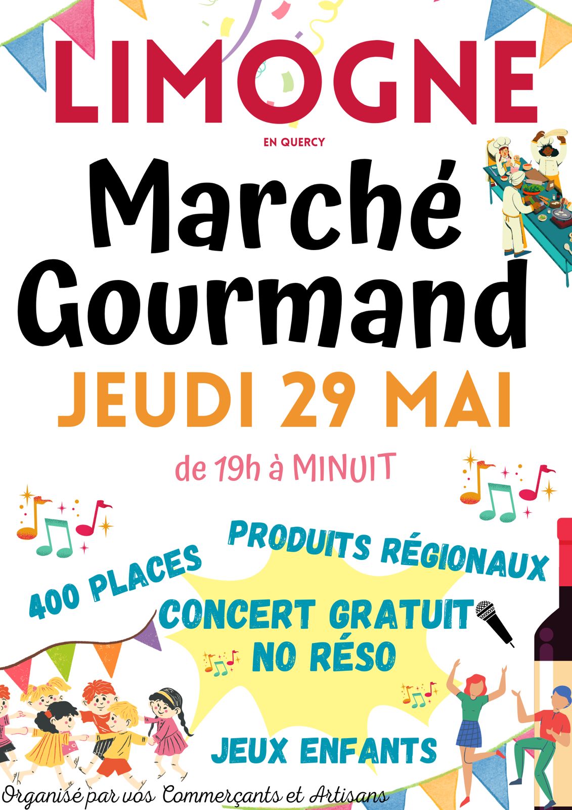 Marché gourmand à Limogne