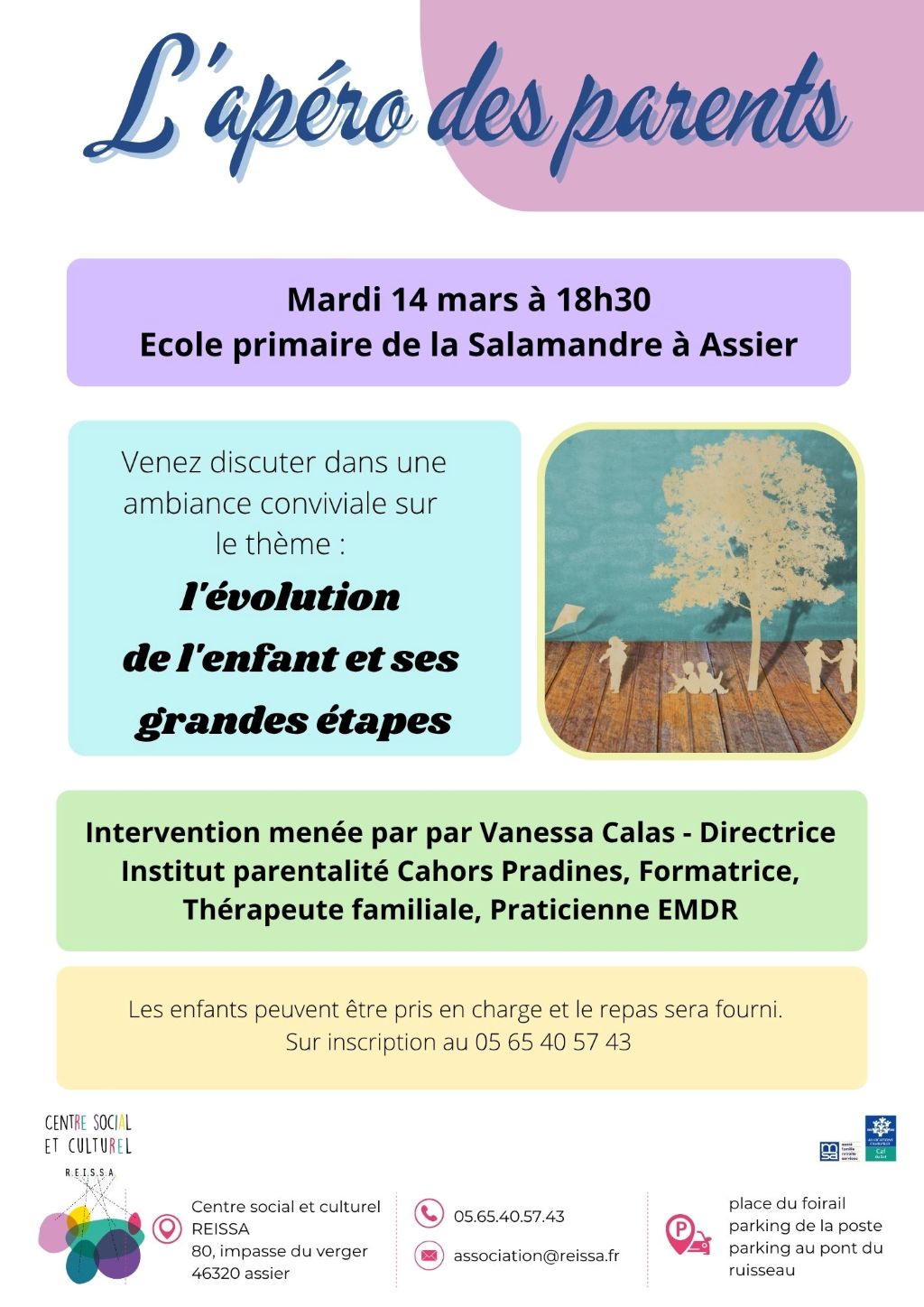 Apéro des parents à Assier : évolution de l'enfant et ses grandes étapes