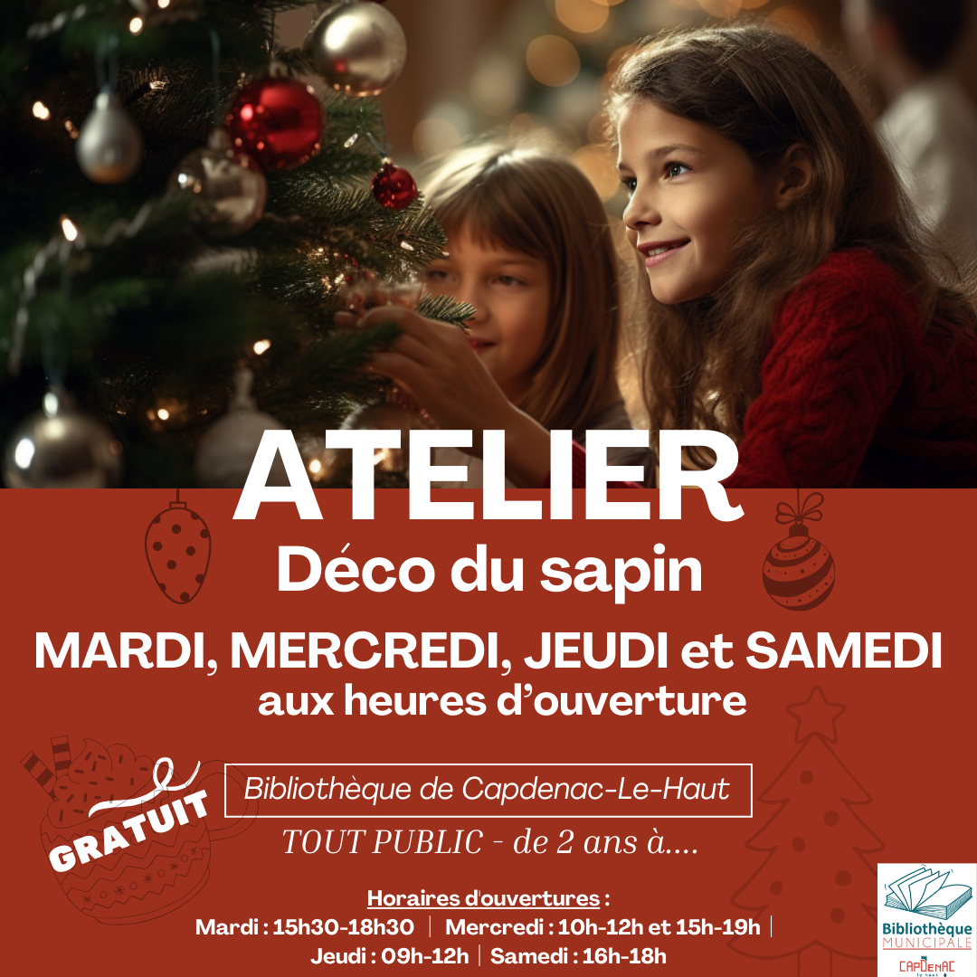 Atelier déco du sapin, bibliothèque de Capdenac-le-Haut