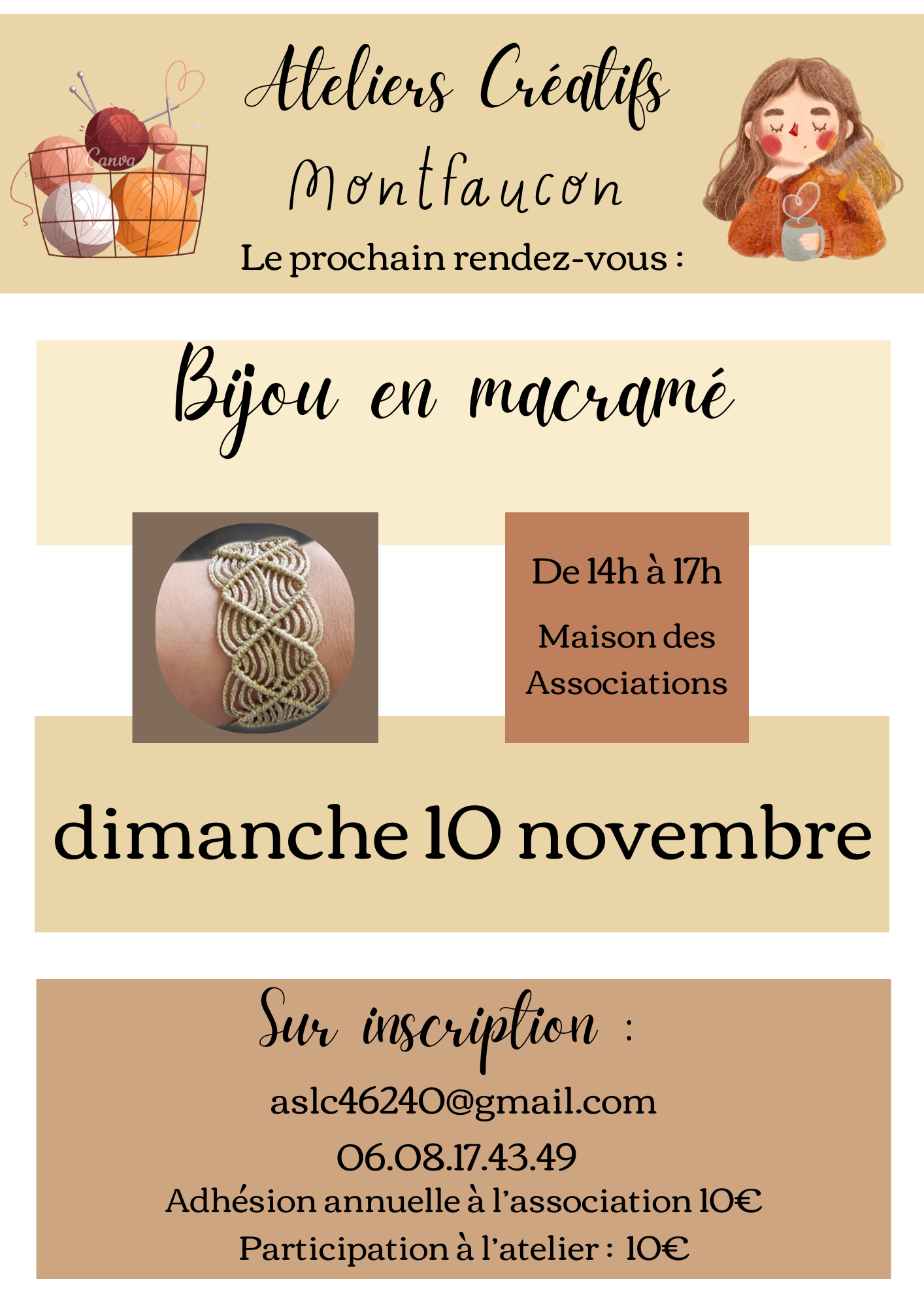 Atelier créatif bijou en macramé