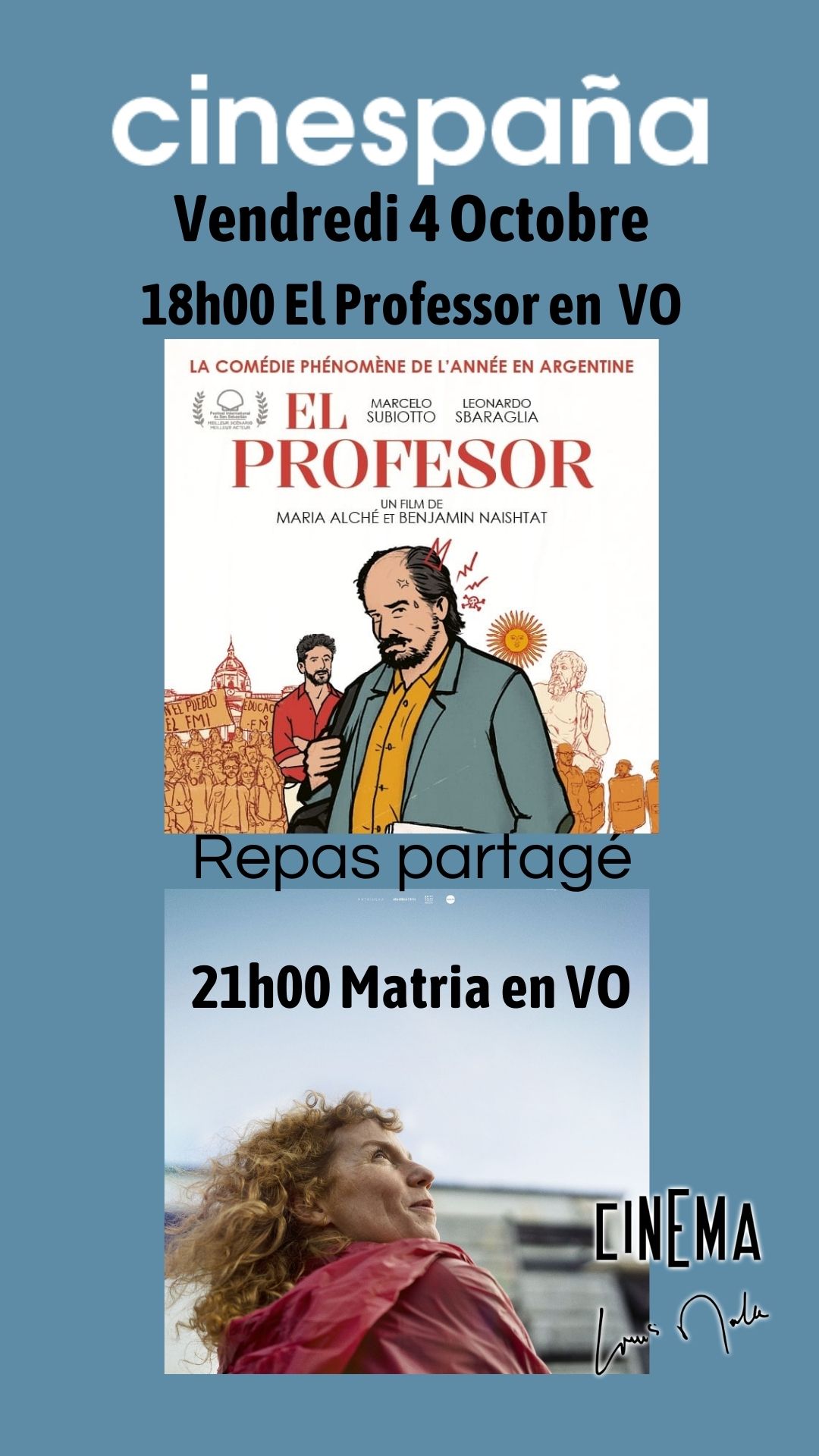 Cinespaña : "El profesor"+ "Matria"