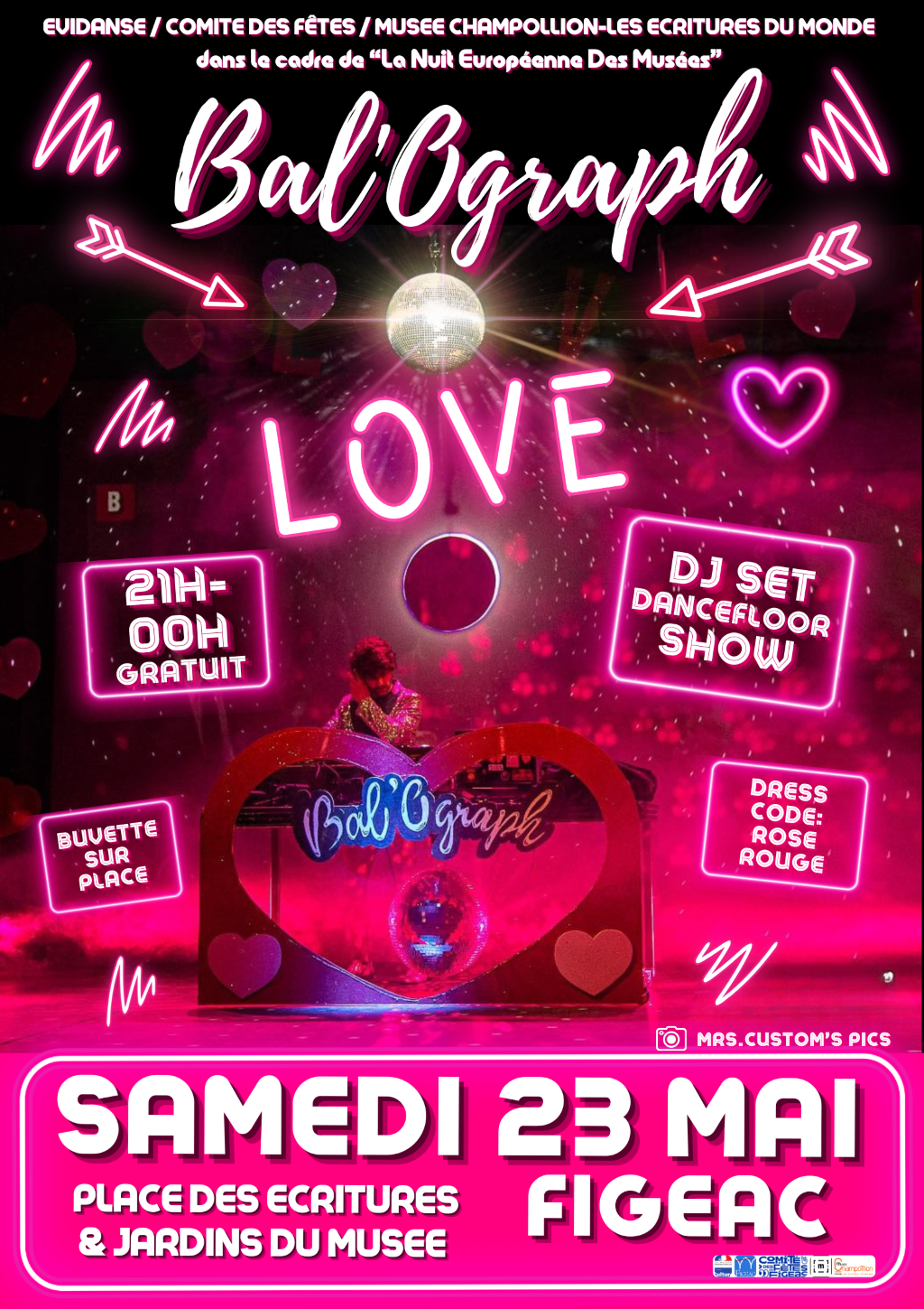 Soirée à Figeac, nuit des musées, Bal’Ograph Love