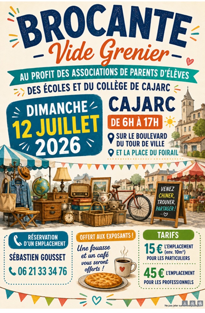 Brocante et vide-greniers à Cajarc