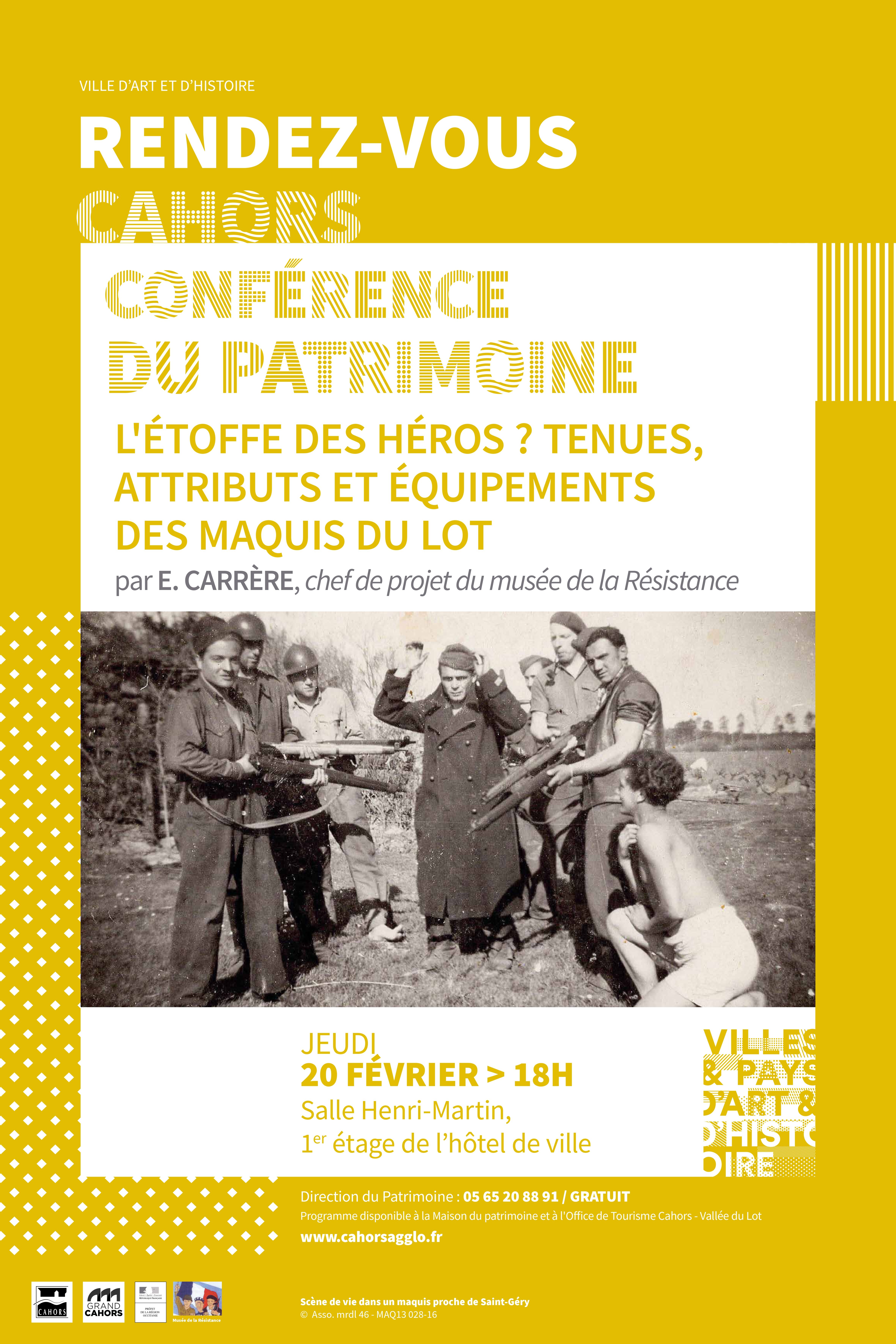 Conférence du Patrimoine "L'étoffe des héros ? Tenues, attributs et équipements de maquis du Lot"
