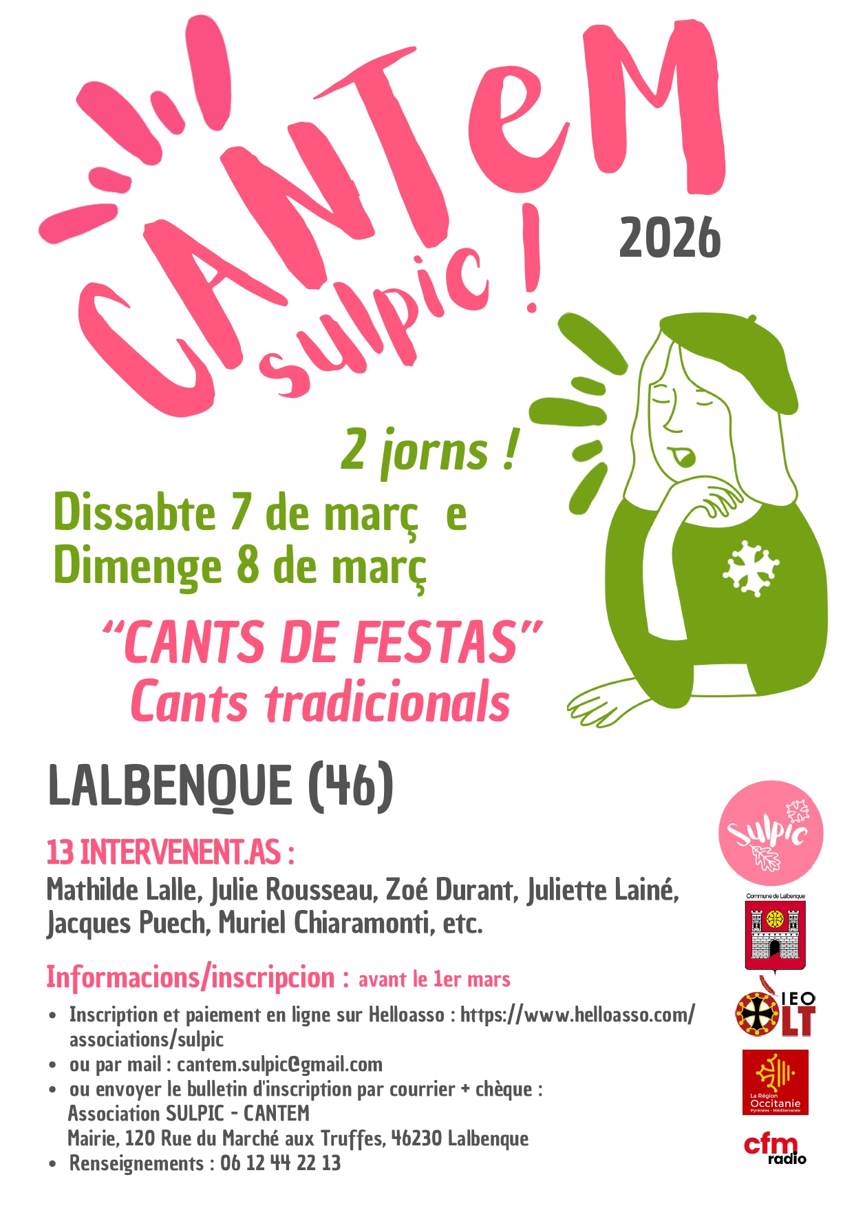 Journées CANTEM : stages, bal, conférence, animations