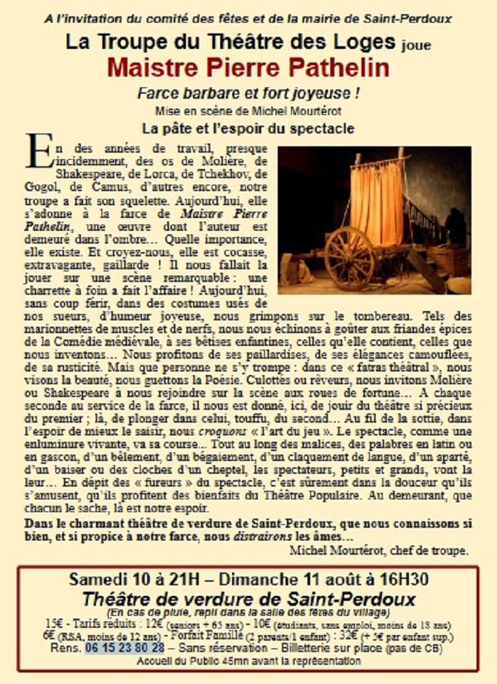 Théâtre à Saint-Perdoux : Maistre Pierre Pathelin Farce barbare et fort joyeuse !, Saint-Perdoux - photo 2