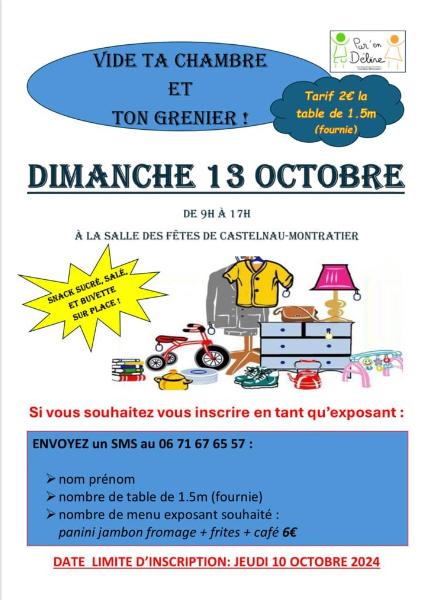 Vide-greniers et vide ta chambre à Castelnau-Montratier