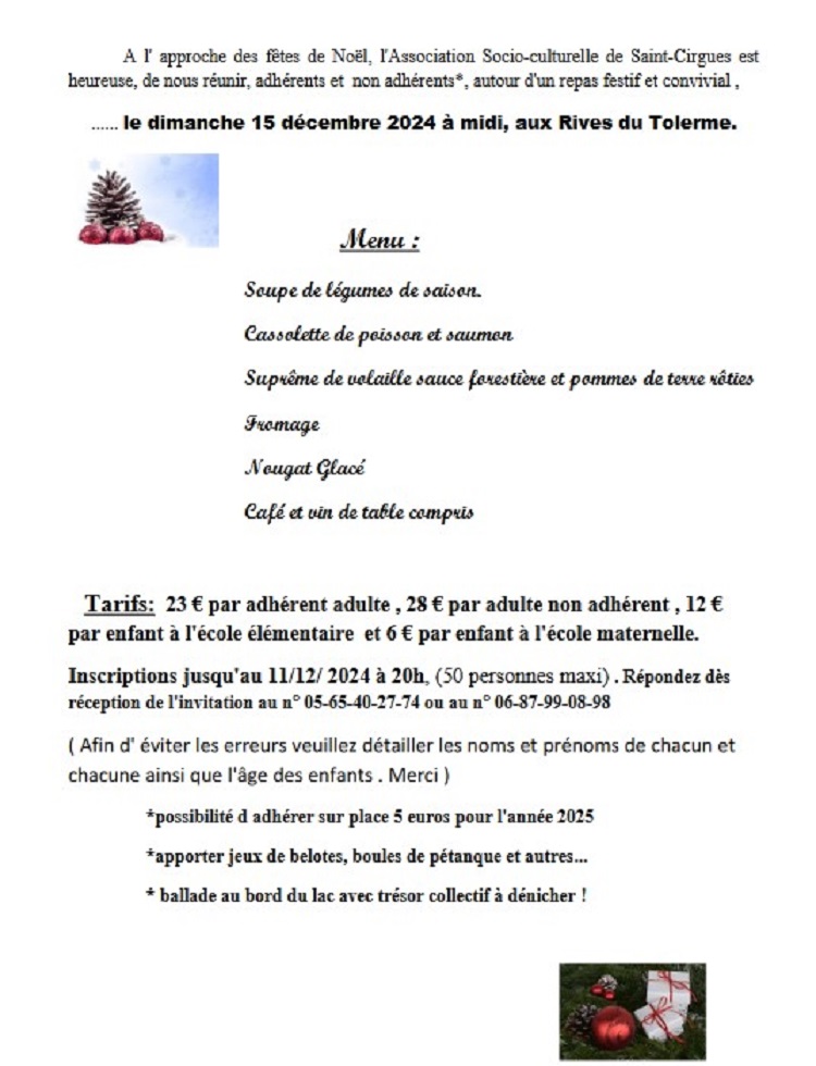 Repas festif  de noël aux rives du Tolerme, Sénaillac-Latronquière - photo 2