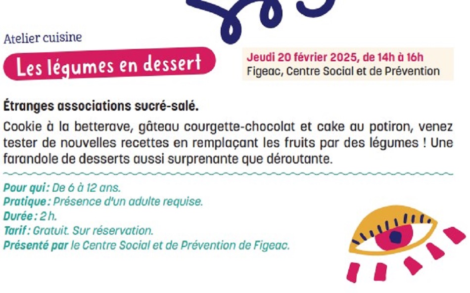Graines de Moutards à Figeac : atelier cuisine, les légumes en dessert