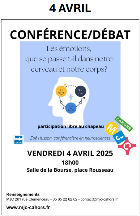 Conférence/Débat : "Les émotions, que se passe-t-il dans notre cerveau et notre corps ?"